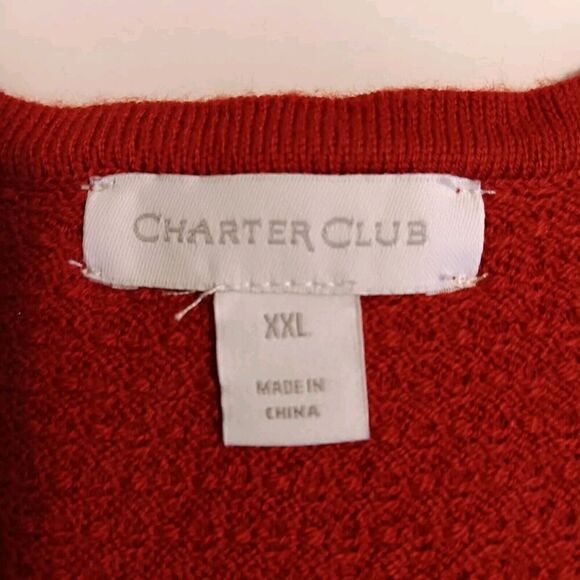 Charter Club Sz. XXL Red/Black Color Block Acrylic Nylon Wool w/Gold Buttons - Picture 6 of 9